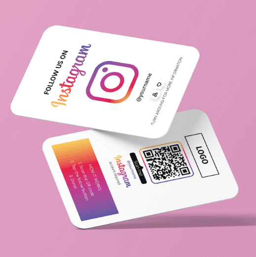 Instagram handle on business card