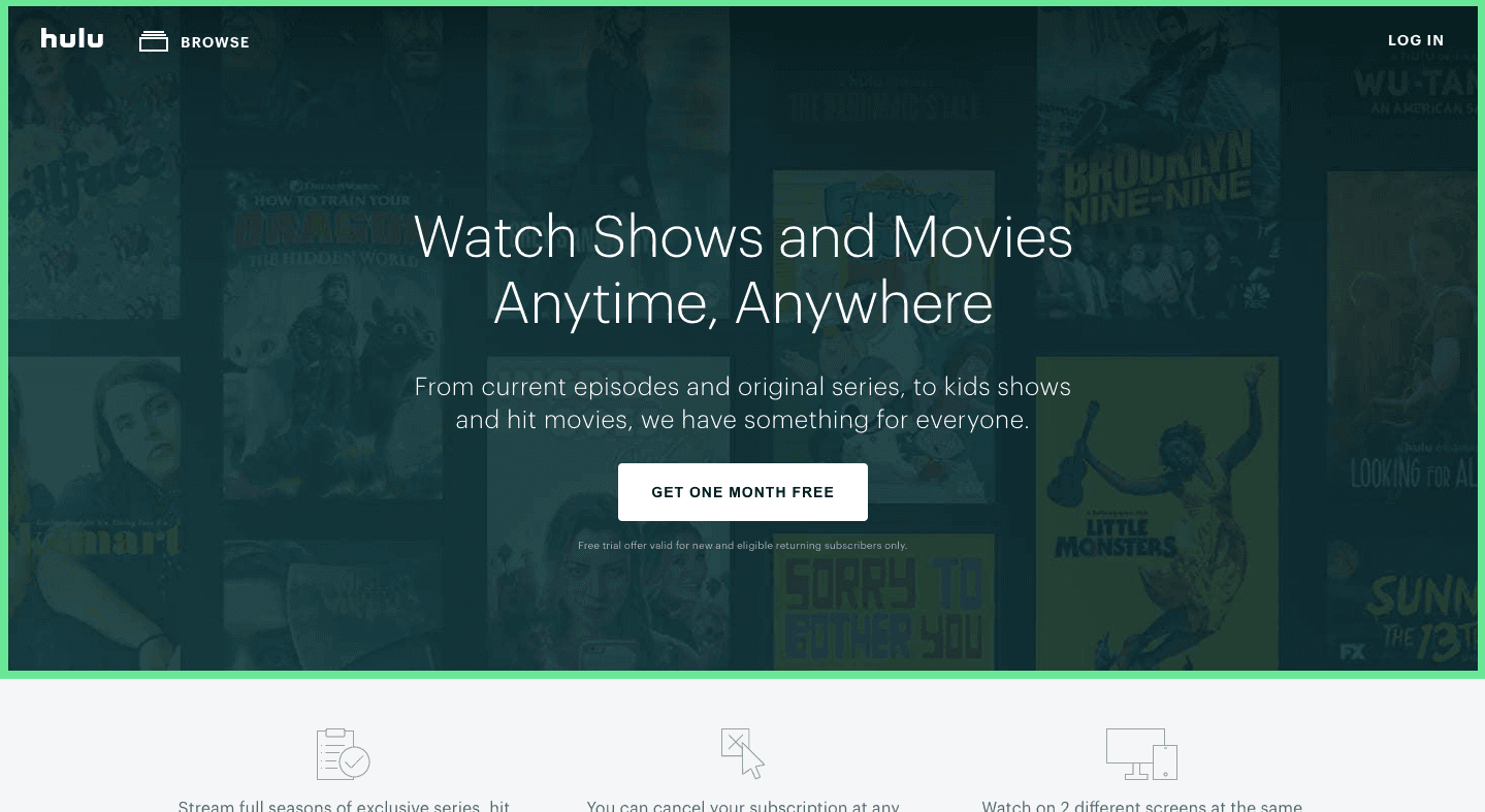 Hulu free trial sales funnel