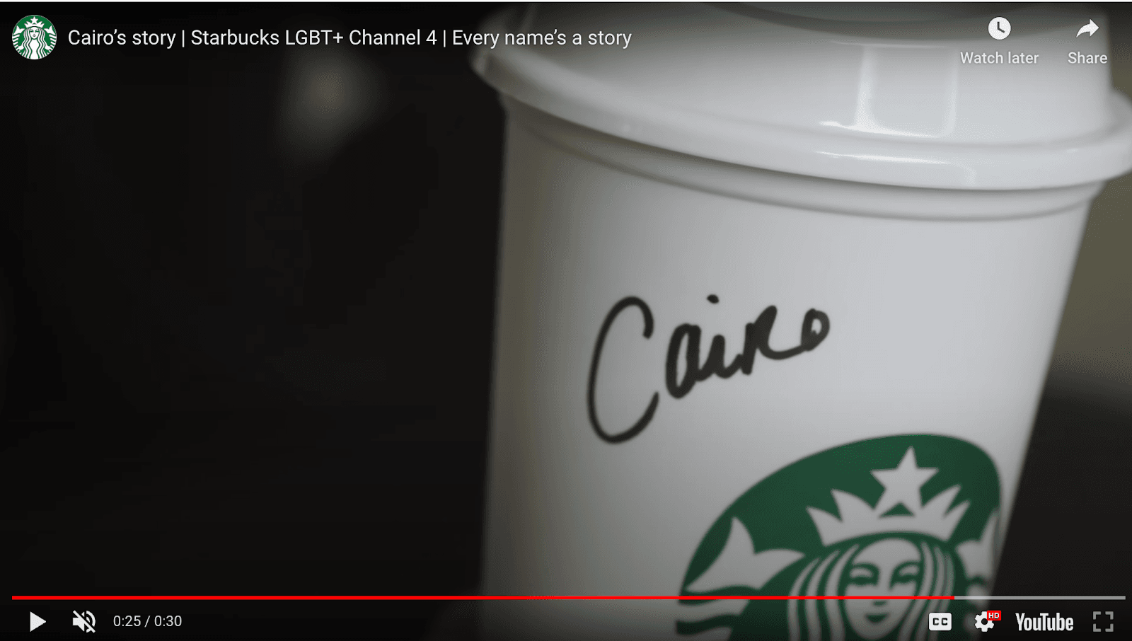 Example of user-generated content for content creators from Starbucks