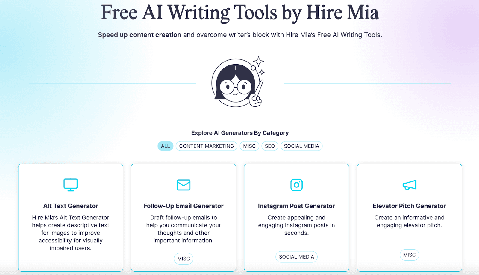 Free Ai Writing Tools by Hire Mia