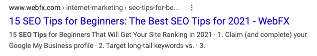 Bad SEO title example