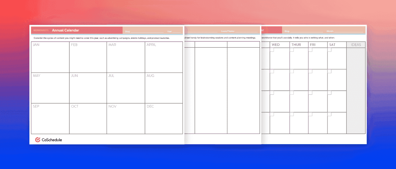 Annual calendar template CoSchedule graphic