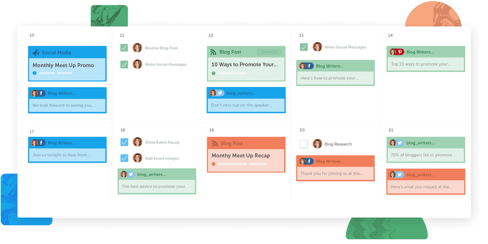 CoSchedule content calendar