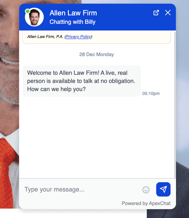 Free live chat with Allen Law Firm