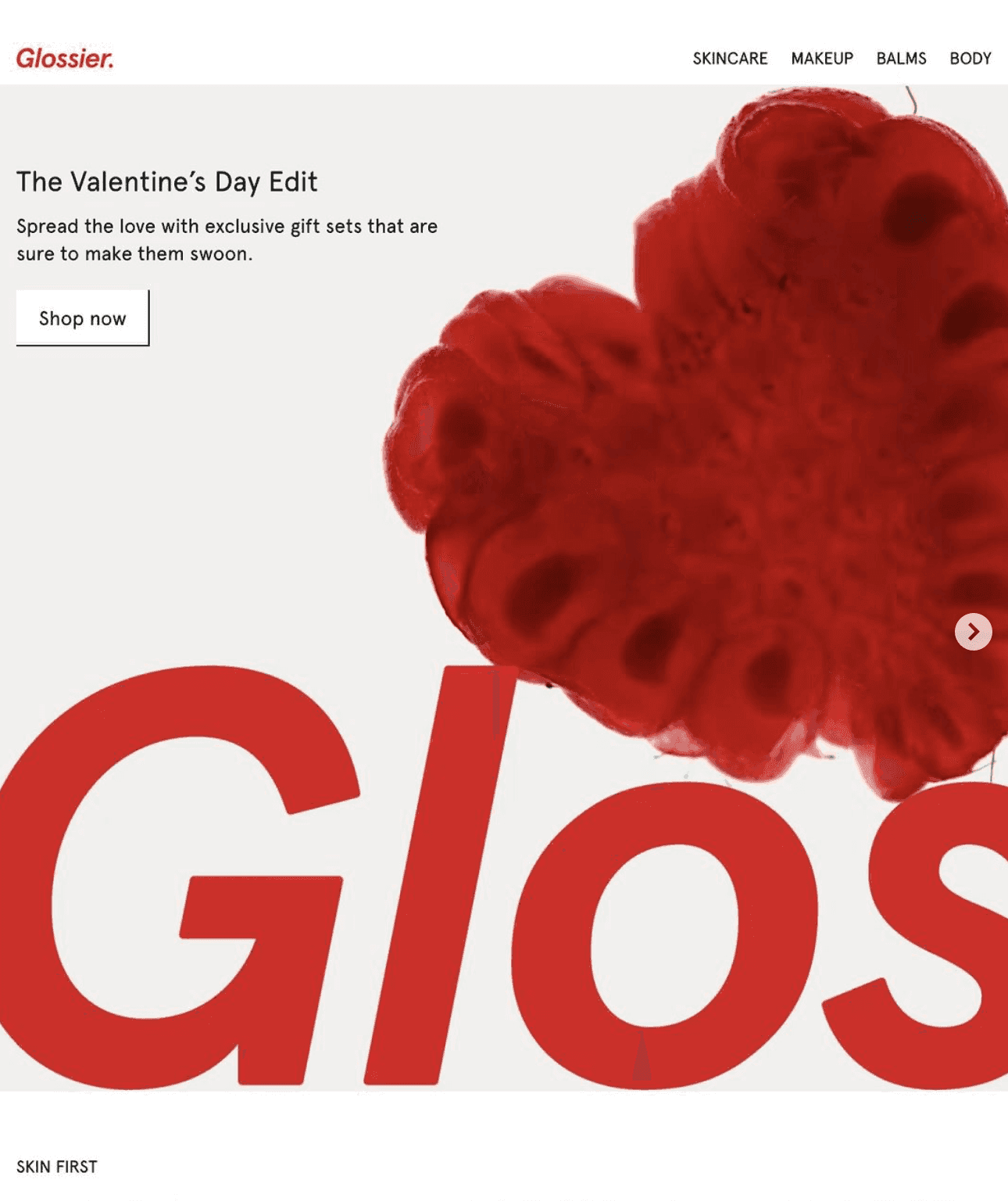 Glossier valentines day homescreen