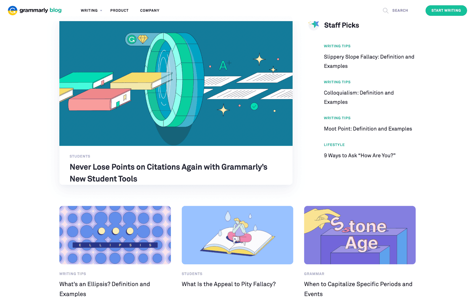 Grammarly blog layout