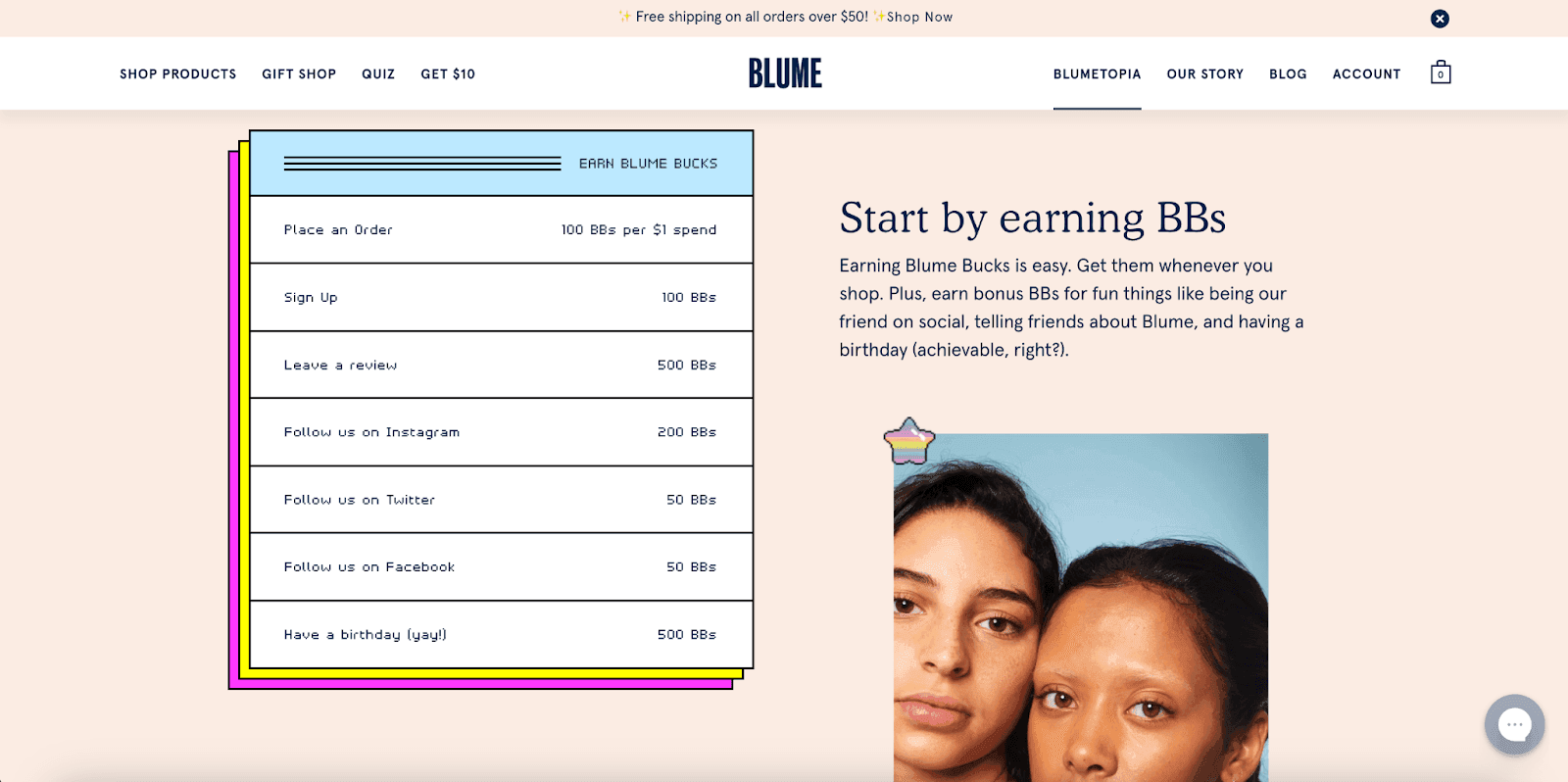 Blume loyalty program