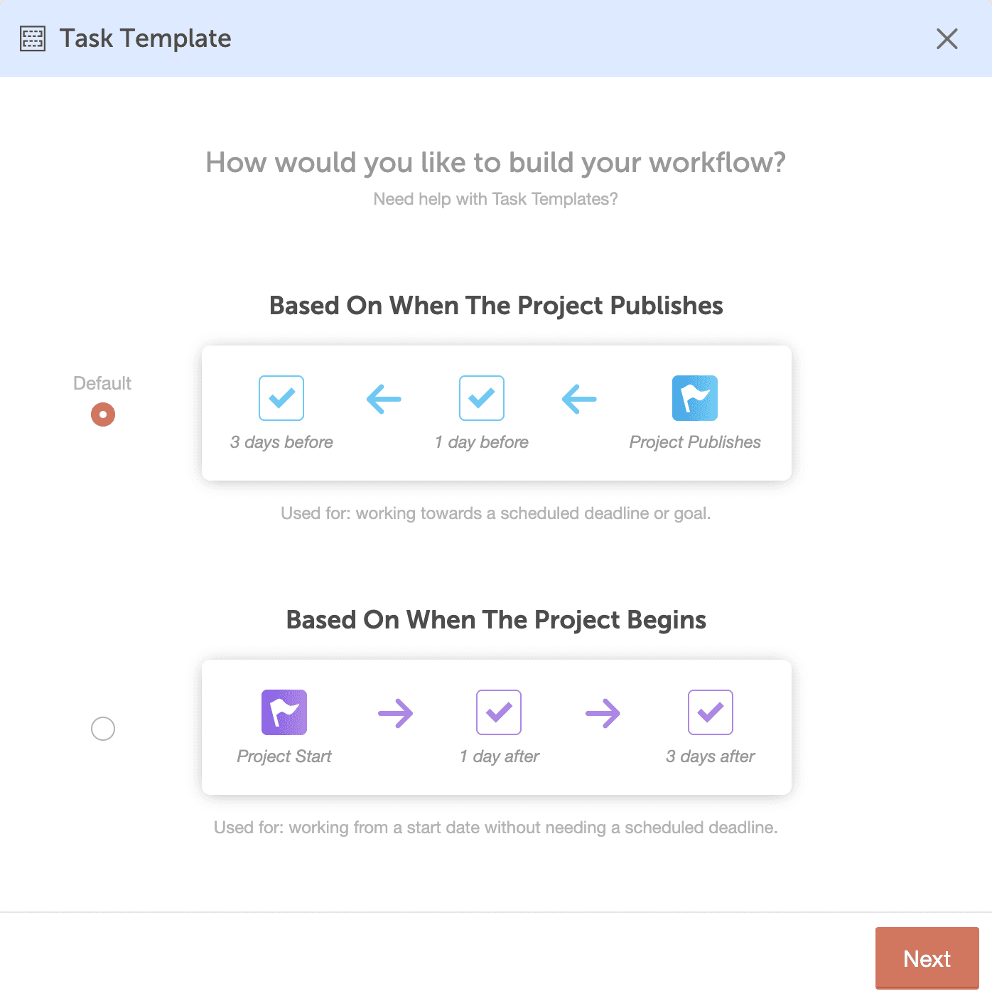 Task templates - build your workflow