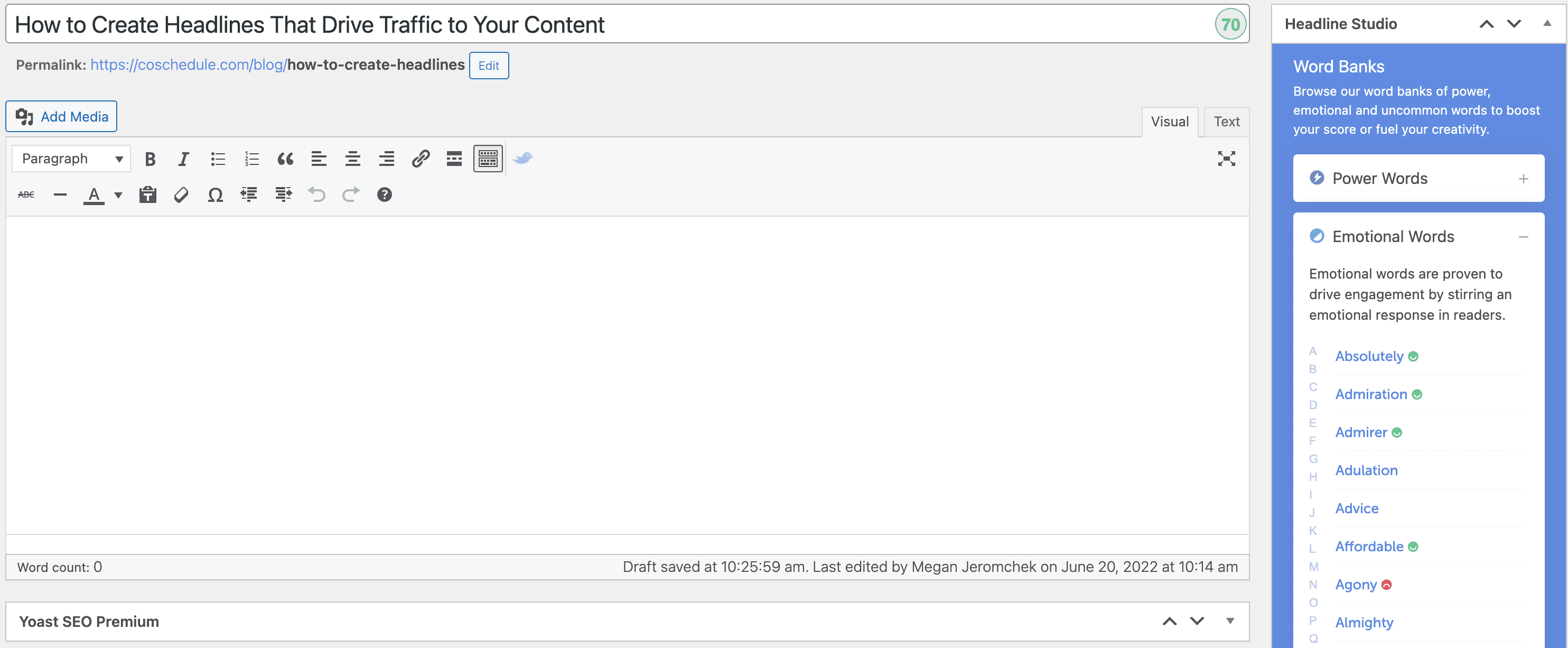 Power Words in Headline Analyzer