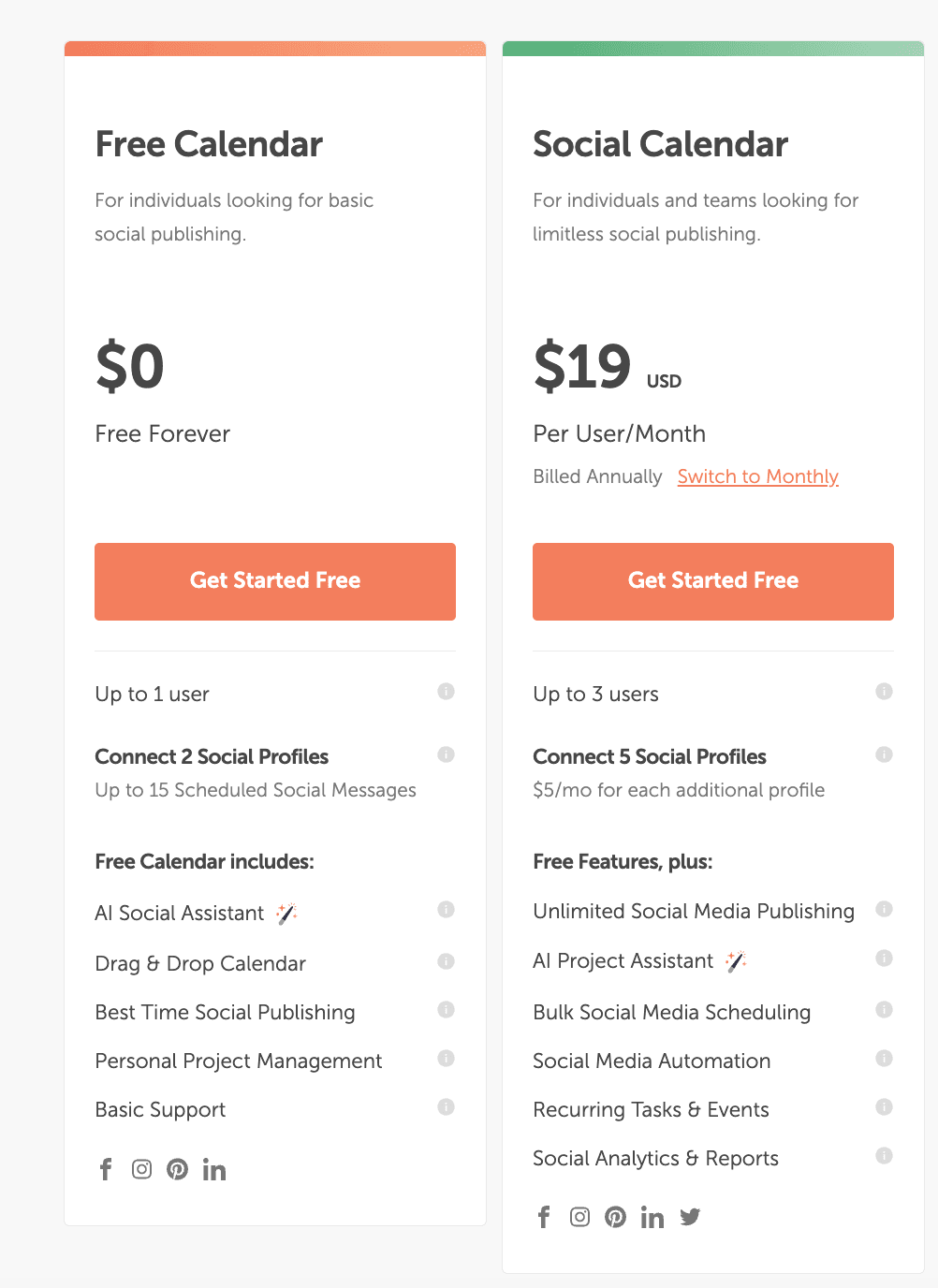 CoSchedule Social Calendar pricing