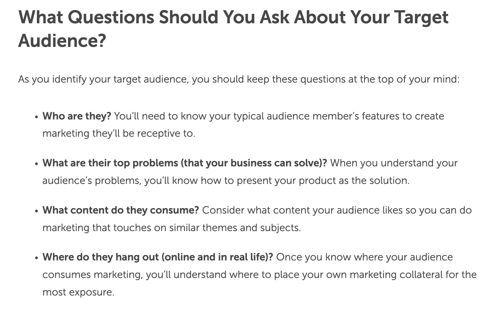 CoSchedule's article "What Questions Should You Ask About Your Target Audience?"