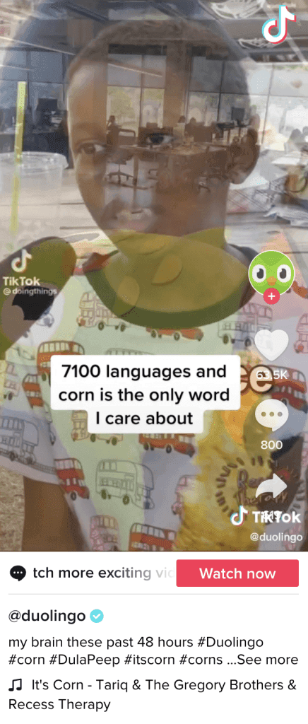 DuoLingo TikTok post