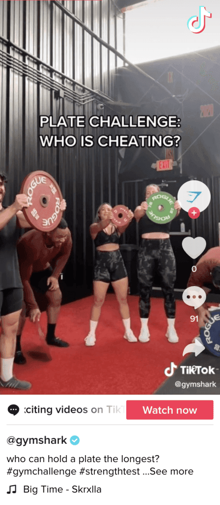 GymShark TikTok plate challenge 